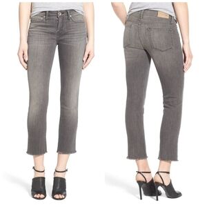 Strom Fem Crop fray hem straight jeans- gray sz 25